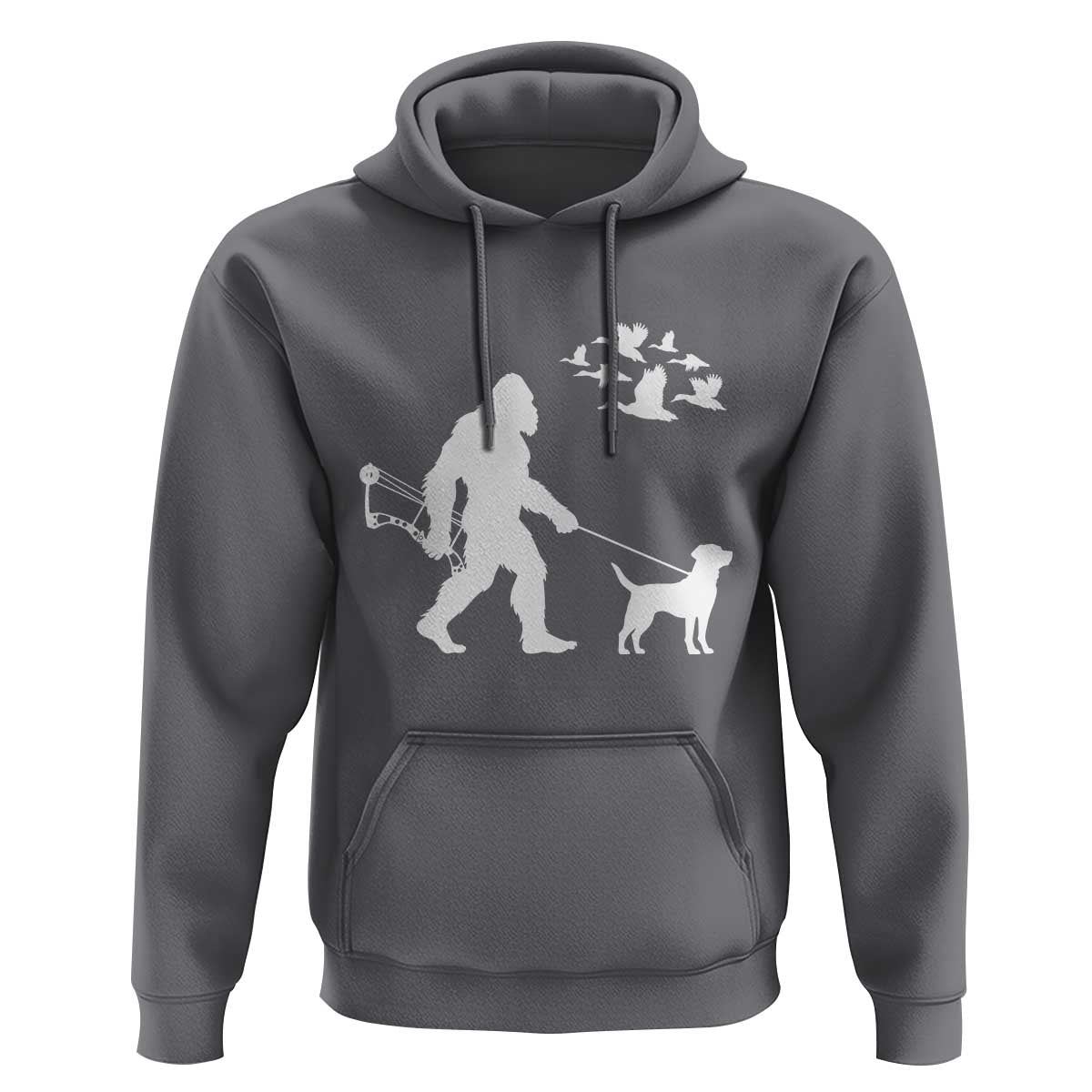 Funny Bow Hunter Hoodie Bigfoot Walking Labrador Hunting Dog Gift - Wonder Print Shop
