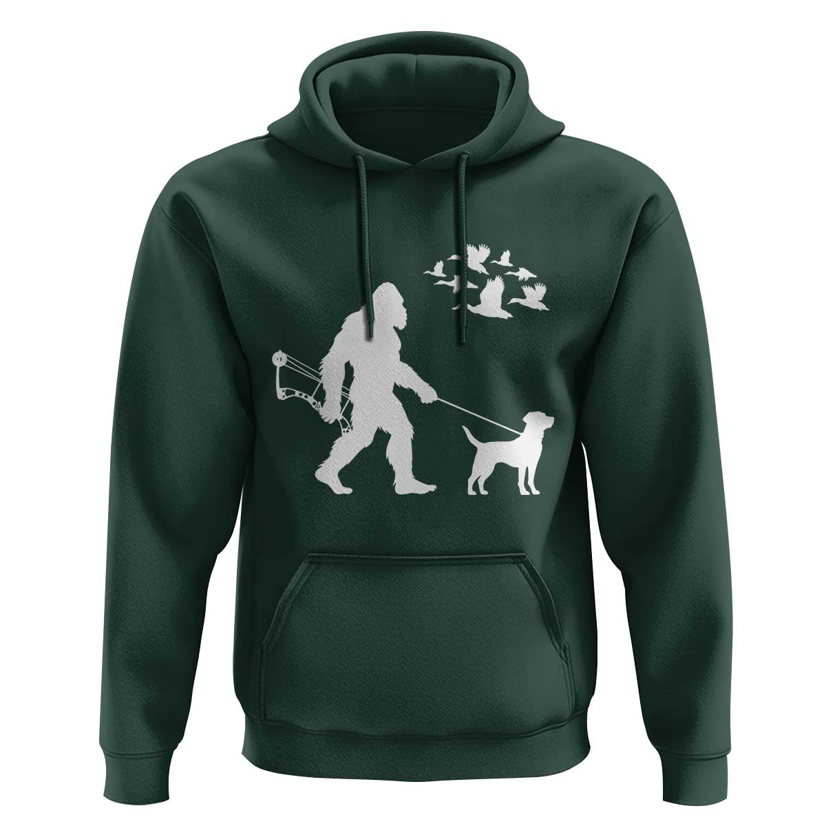 Funny Bow Hunter Hoodie Bigfoot Walking Labrador Hunting Dog Gift - Wonder Print Shop