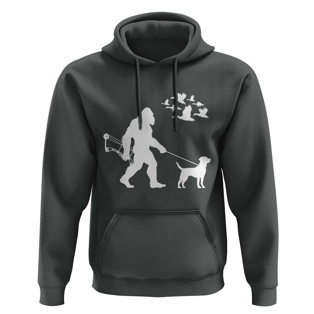 Funny Bow Hunter Hoodie Bigfoot Walking Labrador Hunting Dog Gift - Wonder Print Shop