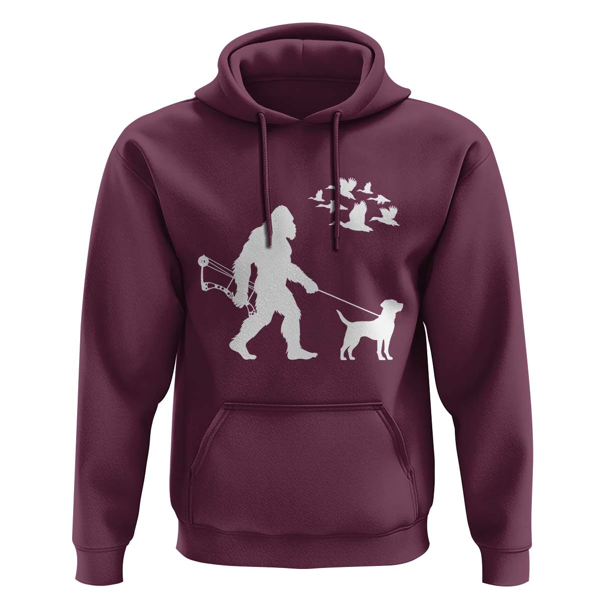 Funny Bow Hunter Hoodie Bigfoot Walking Labrador Hunting Dog Gift - Wonder Print Shop