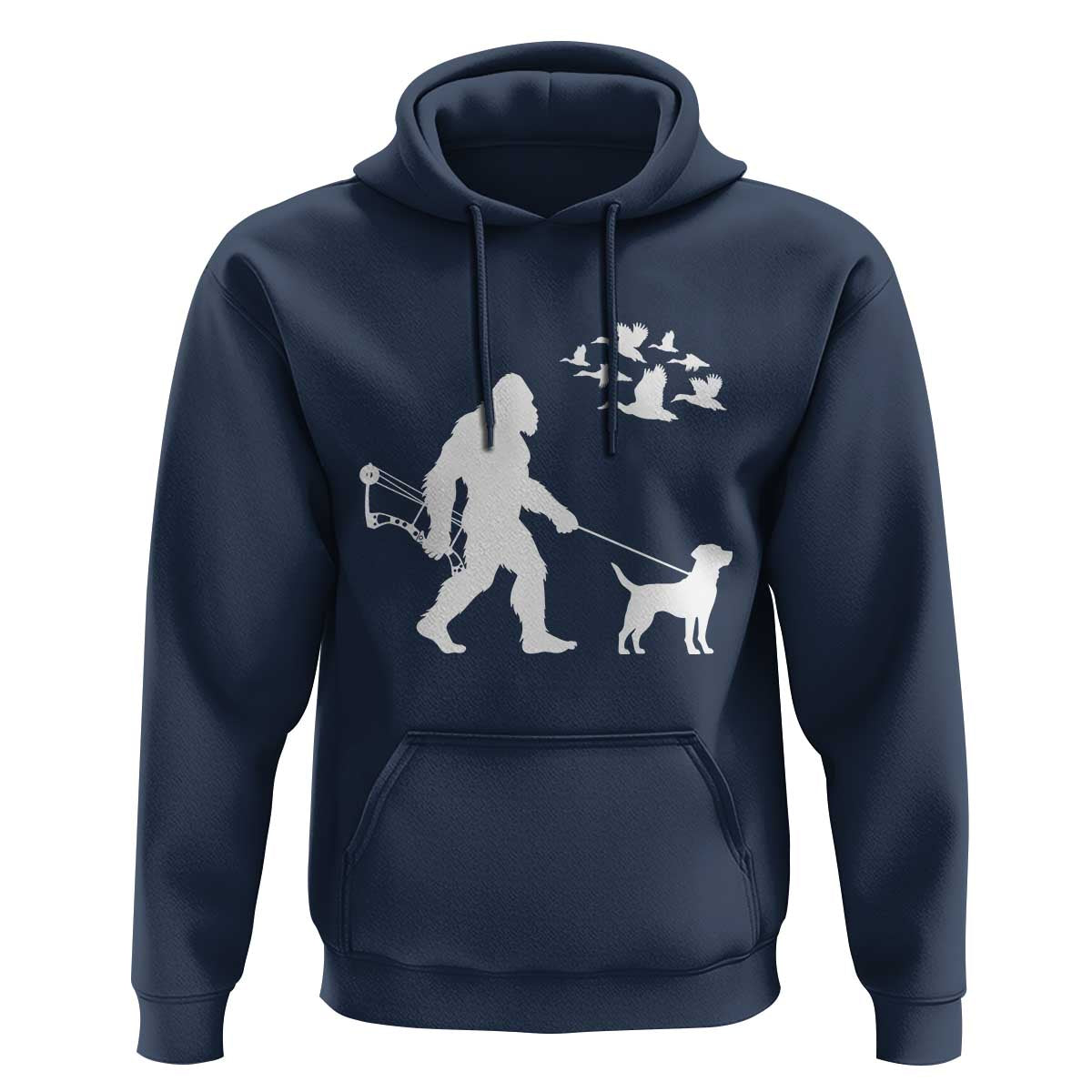 Funny Bow Hunter Hoodie Bigfoot Walking Labrador Hunting Dog Gift - Wonder Print Shop