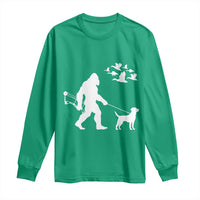 Funny Bow Hunter Long Sleeve Shirt Bigfoot Walking Labrador Hunting Dog Gift - Wonder Print Shop