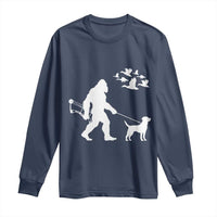 Funny Bow Hunter Long Sleeve Shirt Bigfoot Walking Labrador Hunting Dog Gift - Wonder Print Shop