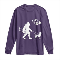 Funny Bow Hunter Long Sleeve Shirt Bigfoot Walking Labrador Hunting Dog Gift - Wonder Print Shop