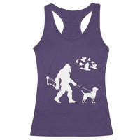 Funny Bow Hunter Racerback Tank Top Bigfoot Walking Labrador Hunting Dog Gift - Wonder Print Shop