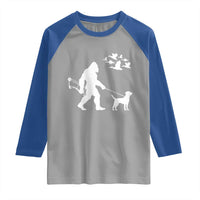 Funny Bow Hunter Raglan Shirt Bigfoot Walking Labrador Hunting Dog Gift - Wonder Print Shop