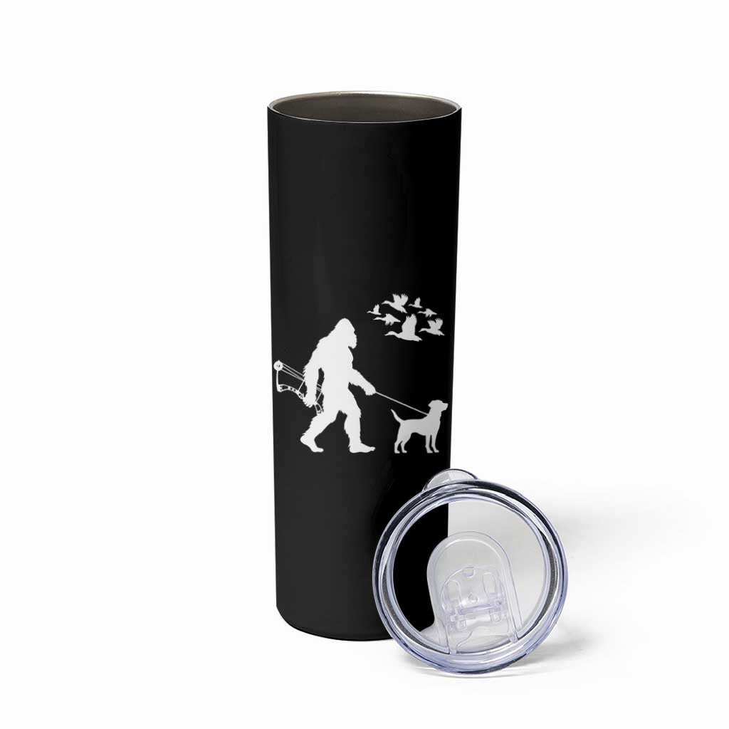 Funny Bow Hunter Skinny Tumbler Bigfoot Walking Labrador Hunting Dog Gift - Wonder Print Shop