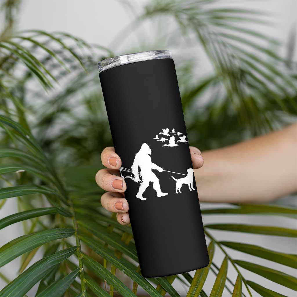 Funny Bow Hunter Skinny Tumbler Bigfoot Walking Labrador Hunting Dog Gift - Wonder Print Shop