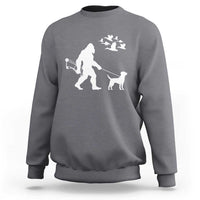 Funny Bow Hunter Sweatshirt Bigfoot Walking Labrador Hunting Dog Gift - Wonder Print Shop