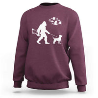 Funny Bow Hunter Sweatshirt Bigfoot Walking Labrador Hunting Dog Gift - Wonder Print Shop