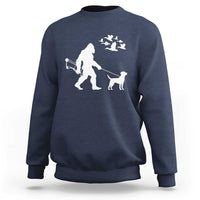 Funny Bow Hunter Sweatshirt Bigfoot Walking Labrador Hunting Dog Gift - Wonder Print Shop