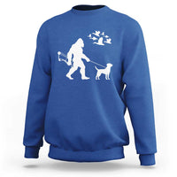 Funny Bow Hunter Sweatshirt Bigfoot Walking Labrador Hunting Dog Gift - Wonder Print Shop