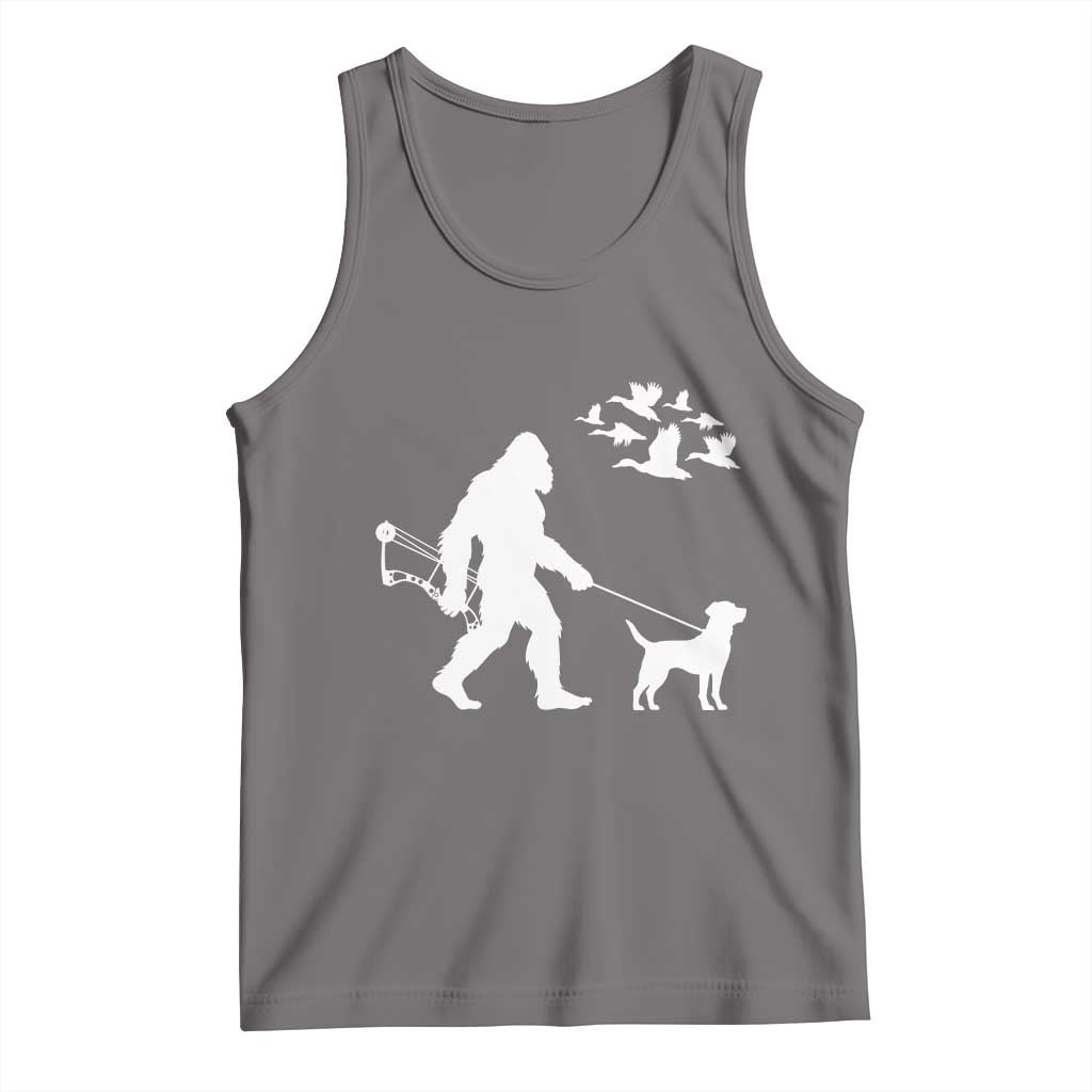 Funny Bow Hunter Tank Top Bigfoot Walking Labrador Hunting Dog Gift - Wonder Print Shop