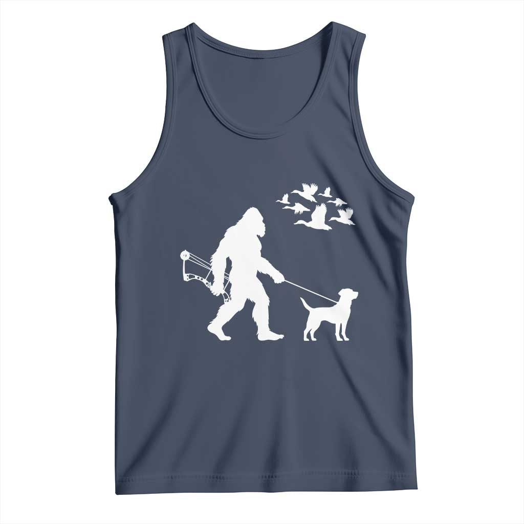 Funny Bow Hunter Tank Top Bigfoot Walking Labrador Hunting Dog Gift - Wonder Print Shop