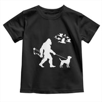 Funny Bow Hunter Toddler T Shirt Bigfoot Walking Labrador Hunting Dog Gift - Wonder Print Shop
