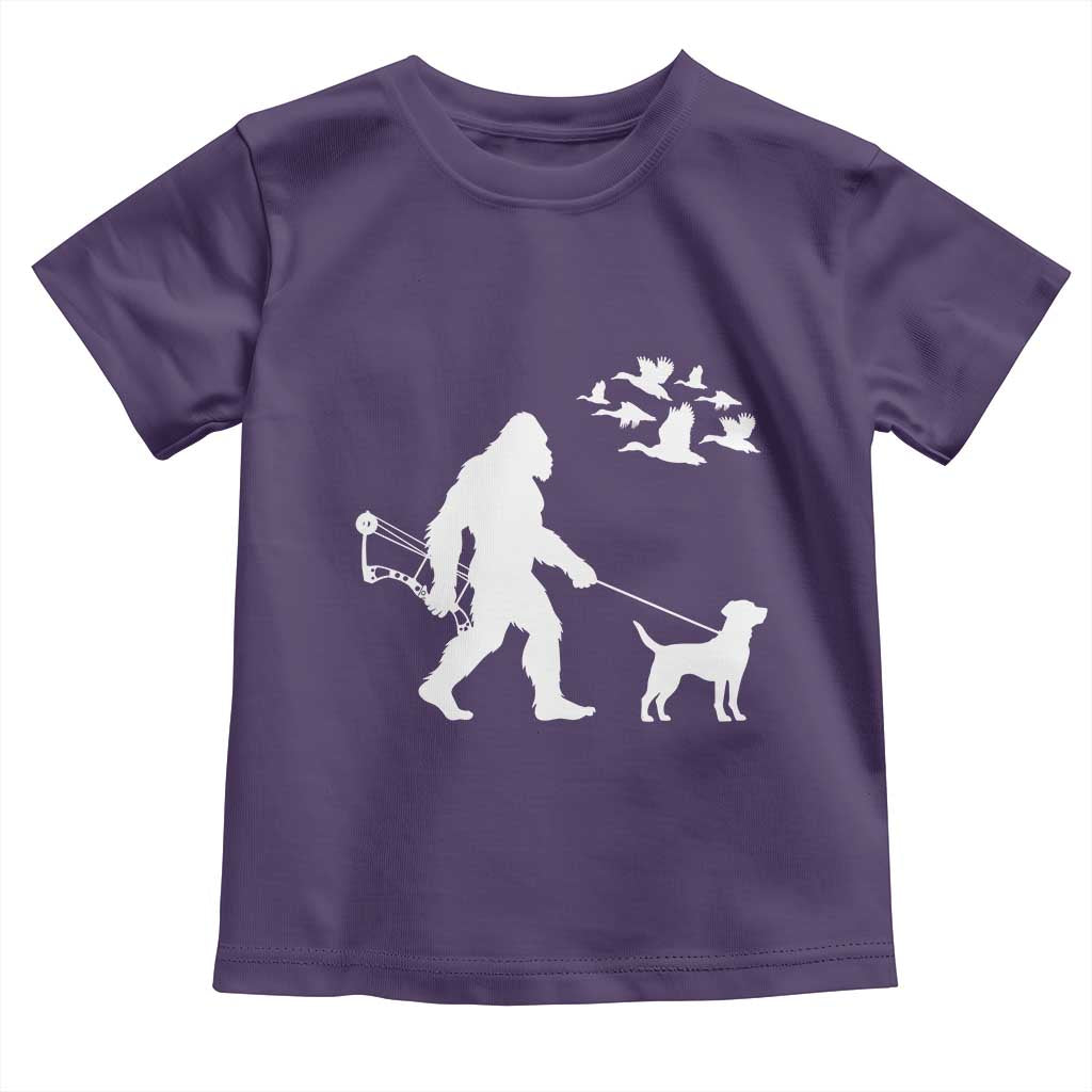 Funny Bow Hunter Toddler T Shirt Bigfoot Walking Labrador Hunting Dog Gift - Wonder Print Shop