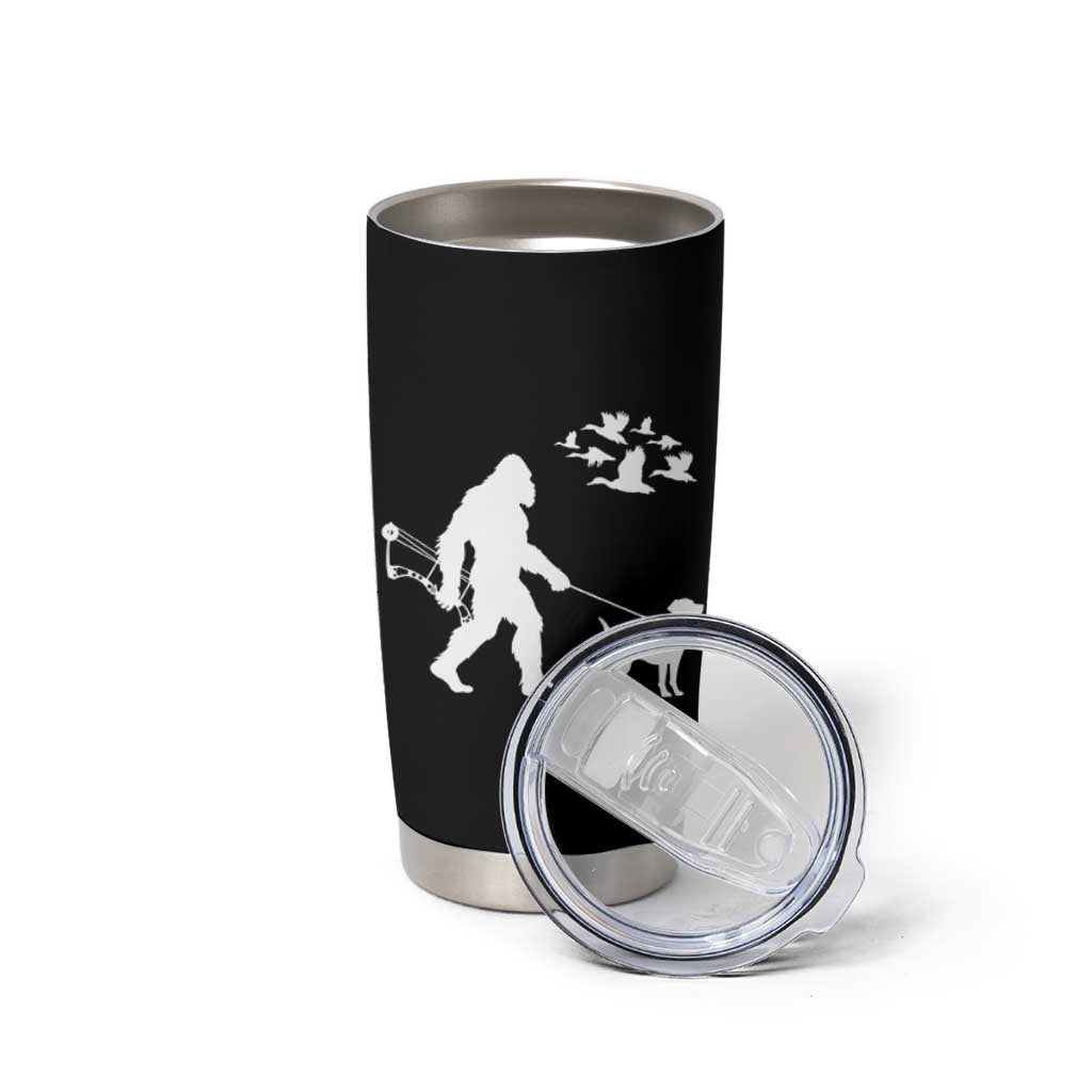 Funny Bow Hunter Tumbler Cup Bigfoot Walking Labrador Hunting Dog Gift - Wonder Print Shop