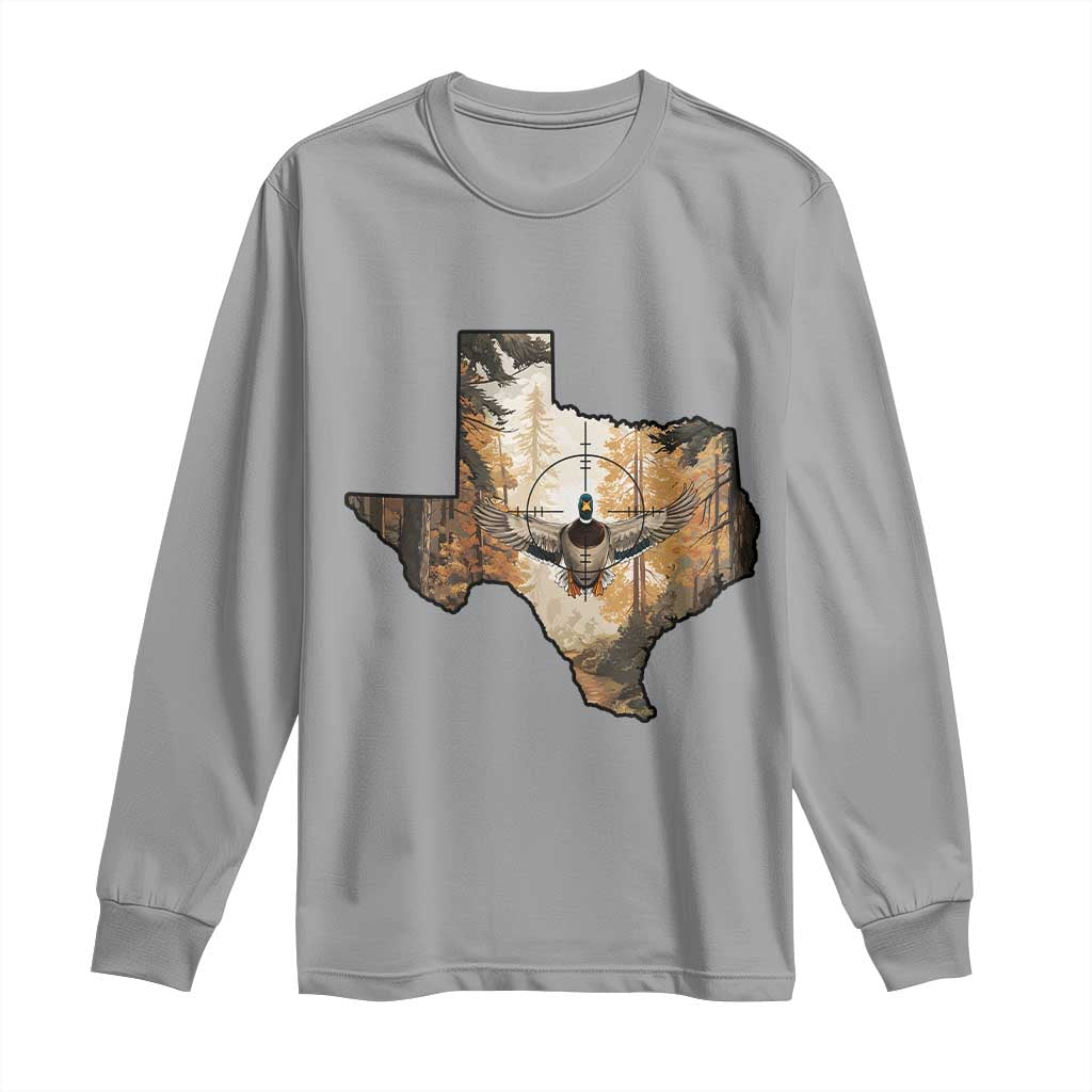 Funny Texas Duck Hunting Season Long Sleeve Shirt Hunter Gift - Wonder Print Shop