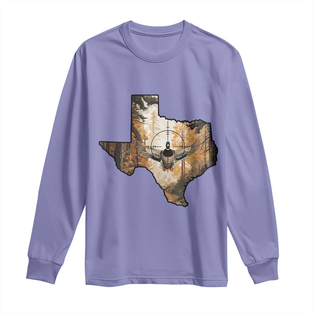 Funny Texas Duck Hunting Season Long Sleeve Shirt Hunter Gift - Wonder Print Shop