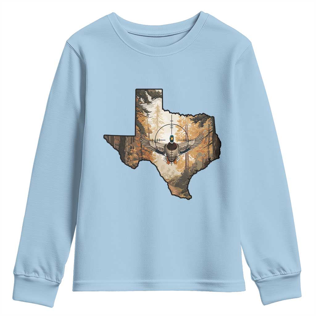 Funny Texas Duck Hunting Season Youth Sweatshirt Hunter Gift - Wonder Print Shop