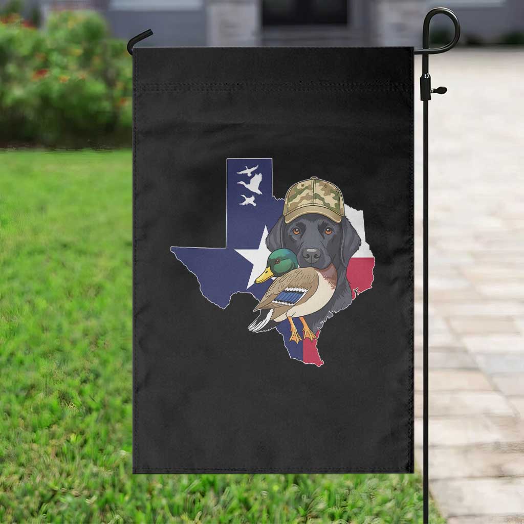 Funny Texas Duck Hunting Season Garden Flag Black Labrador Hunter Gift - Wonder Print Shop