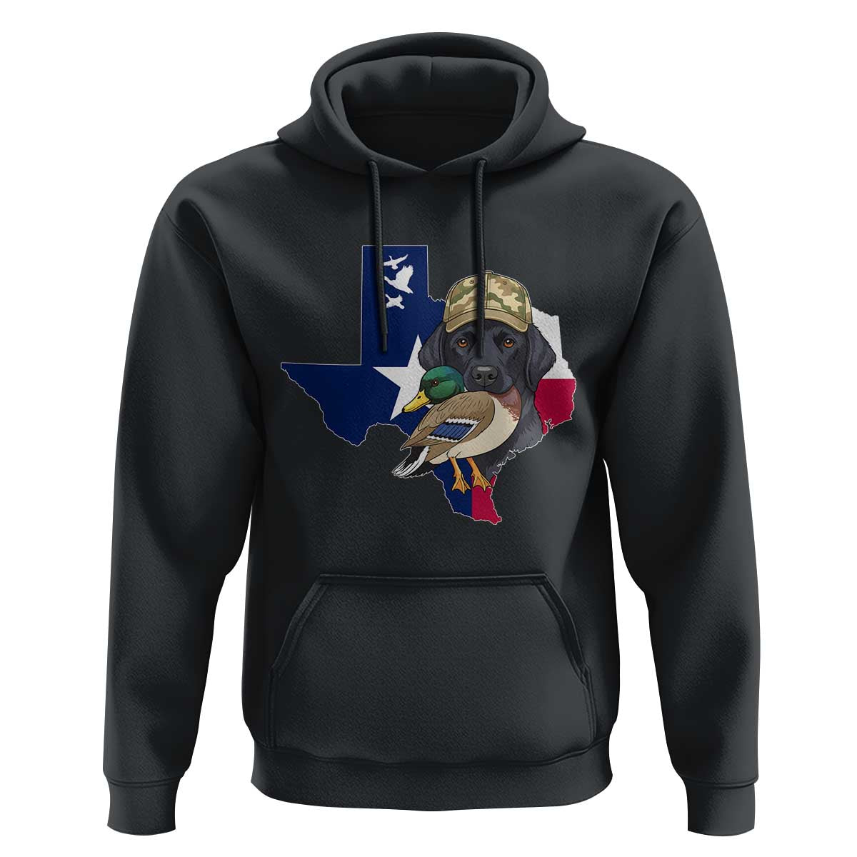 Funny Texas Duck Hunting Season Hoodie Black Labrador Hunter Gift - Wonder Print Shop