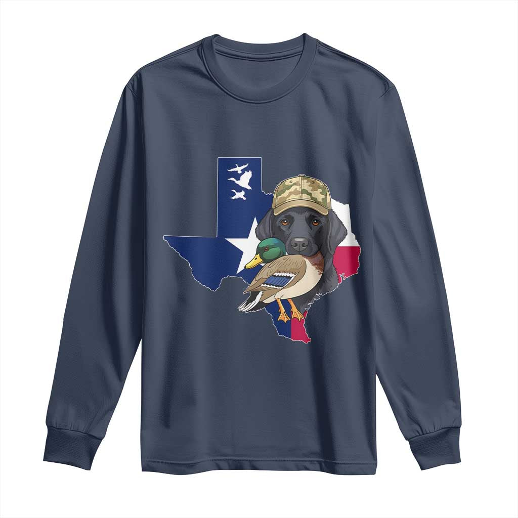 Funny Texas Duck Hunting Season Long Sleeve Shirt Black Labrador Hunter Gift - Wonder Print Shop
