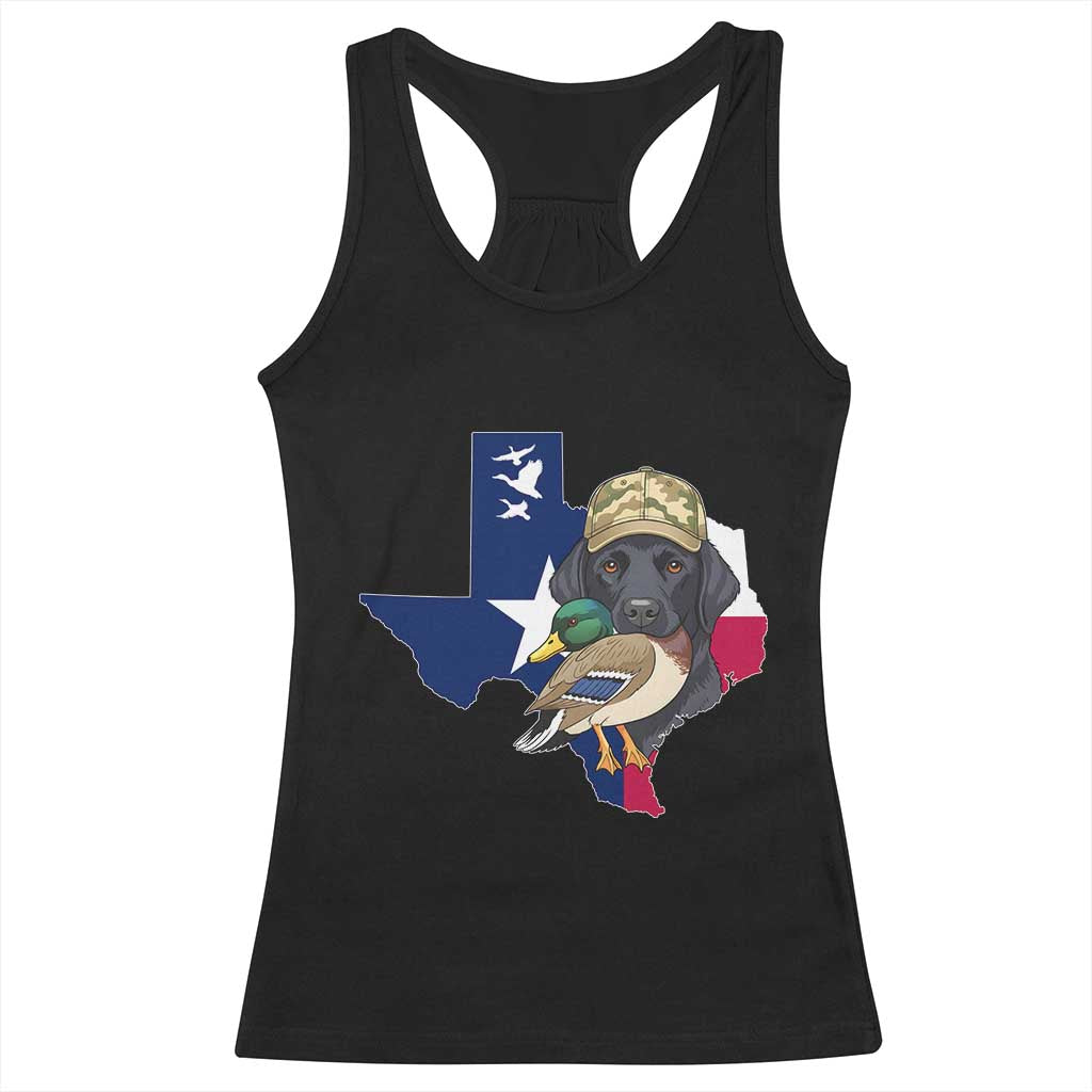 Funny Texas Duck Hunting Season Racerback Tank Top Black Labrador Hunter Gift - Wonder Print Shop
