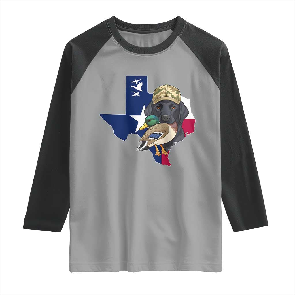 Funny Texas Duck Hunting Season Raglan Shirt Black Labrador Hunter Gift - Wonder Print Shop