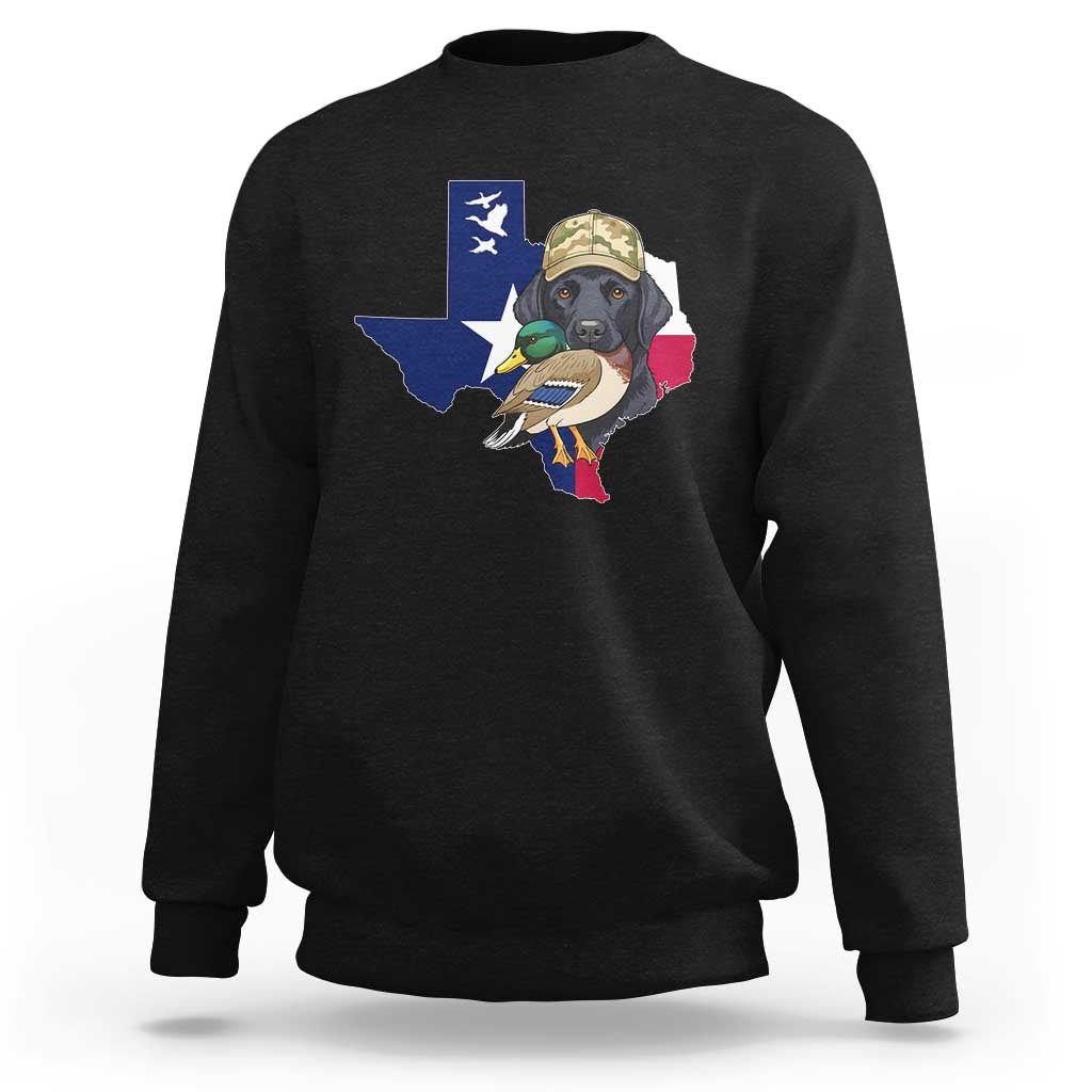 Funny Texas Duck Hunting Season Sweatshirt Black Labrador Hunter Gift - Wonder Print Shop
