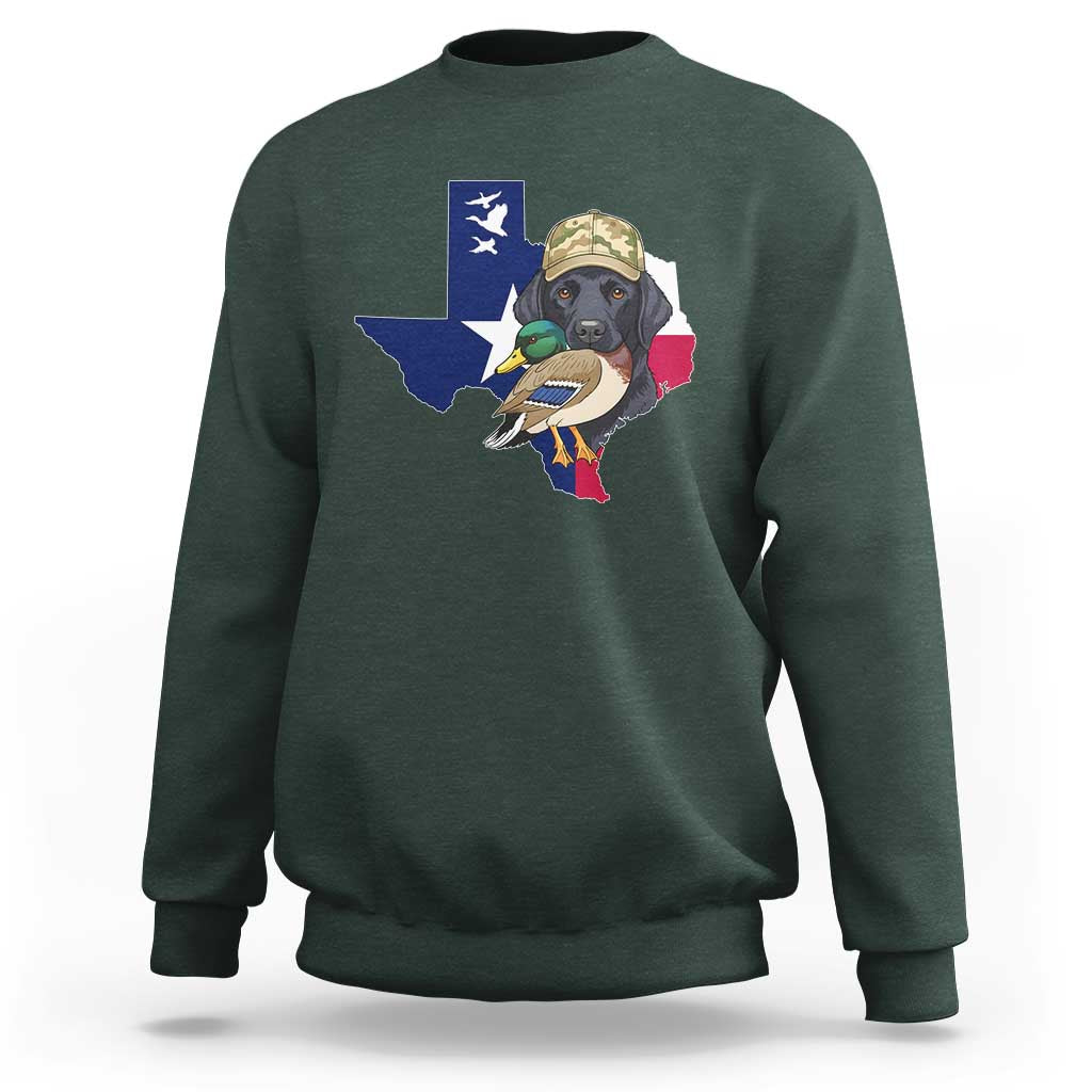 Funny Texas Duck Hunting Season Sweatshirt Black Labrador Hunter Gift - Wonder Print Shop