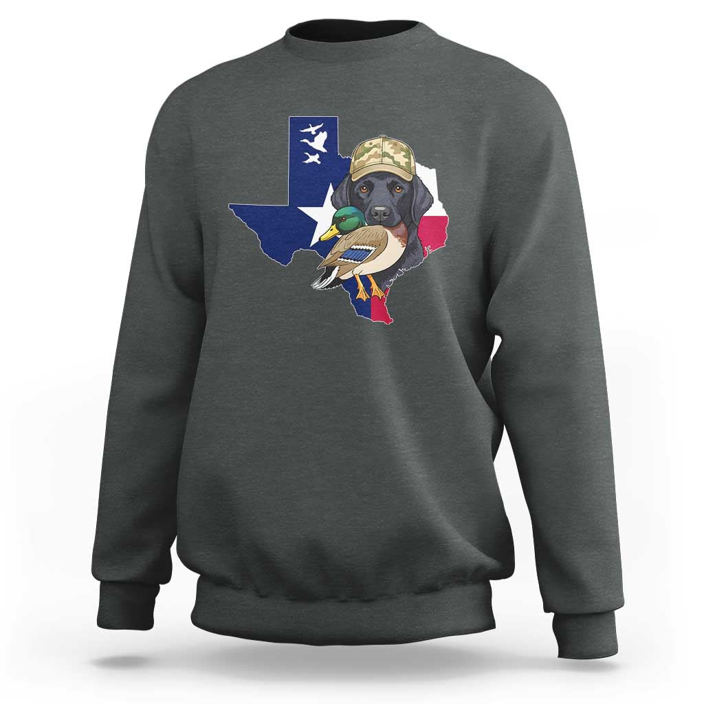 Funny Texas Duck Hunting Season Sweatshirt Black Labrador Hunter Gift - Wonder Print Shop