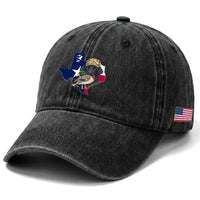 Funny Texas Duck Hunting Season Washed Cotton Baseball Cap Black Labrador Hunter Gift