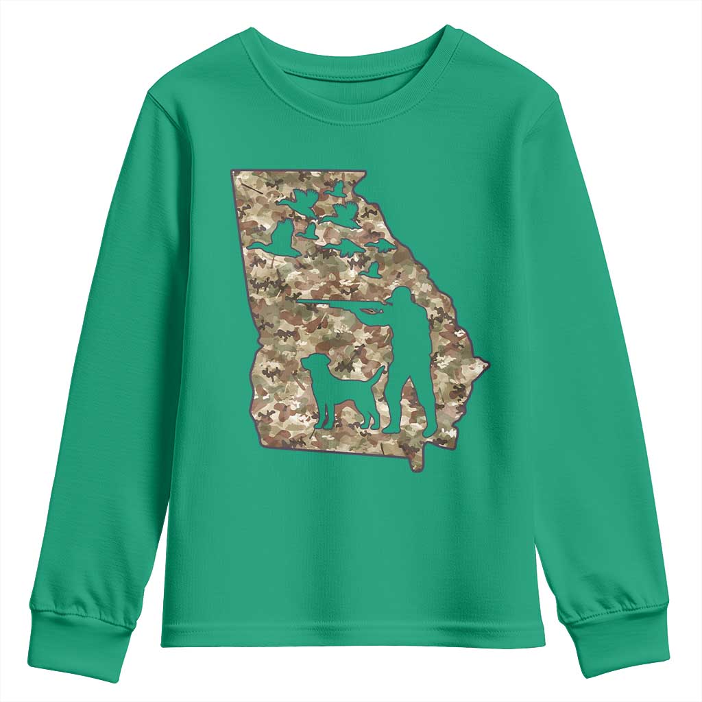 Georgia Duck Hunting Season Youth Sweatshirt Labrador Retriever Hunter Gift - Wonder Print Shop