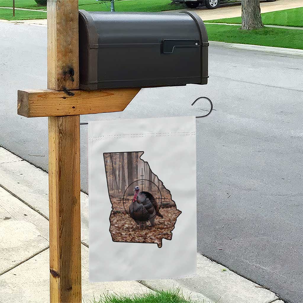 Georgia Turkey Hunting Garden Flag Camo American Flag Hunter Gift - Wonder Print Shop