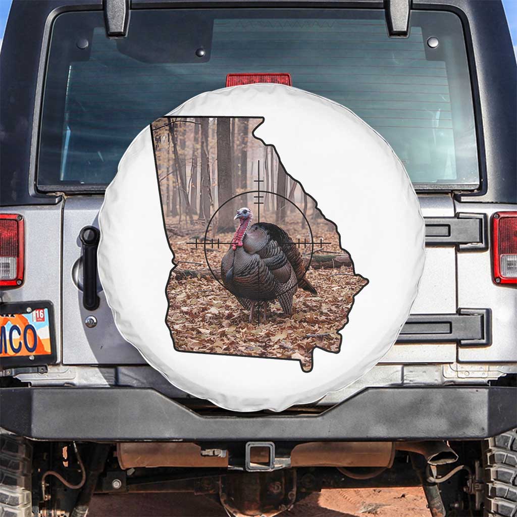 Georgia Turkey Hunting Spare Tire Cover Camo American Flag Hunter Gift - Wonder Print Shop