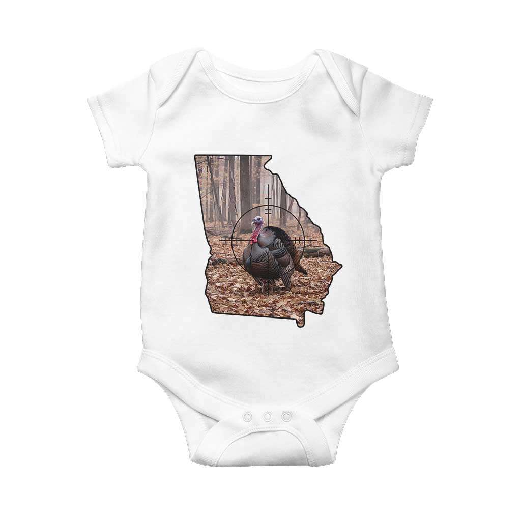 Georgia Turkey Hunting Baby Onesie Camo American Flag Hunter Gift - Wonder Print Shop