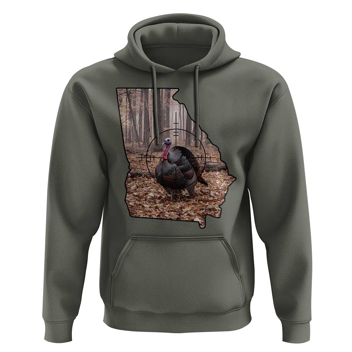 Georgia Turkey Hunting Hoodie Camo American Flag Hunter Gift - Wonder Print Shop