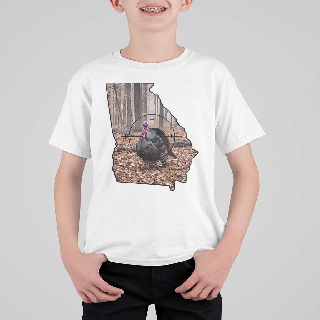 Georgia Turkey Hunting T Shirt For Kid Camo American Flag Hunter Gift - Wonder Print Shop