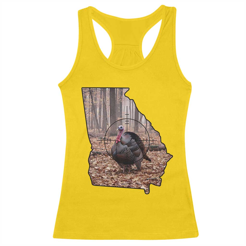 Georgia Turkey Hunting Racerback Tank Top Camo American Flag Hunter Gift - Wonder Print Shop