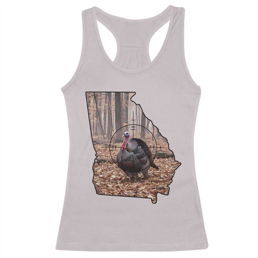 Georgia Turkey Hunting Racerback Tank Top Camo American Flag Hunter Gift - Wonder Print Shop