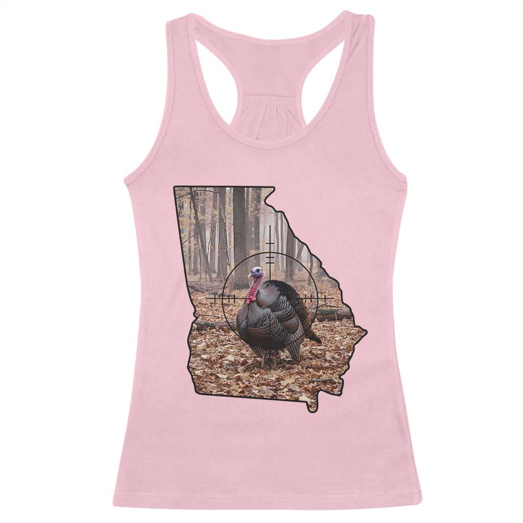 Georgia Turkey Hunting Racerback Tank Top Camo American Flag Hunter Gift - Wonder Print Shop
