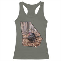 Georgia Turkey Hunting Racerback Tank Top Camo American Flag Hunter Gift - Wonder Print Shop