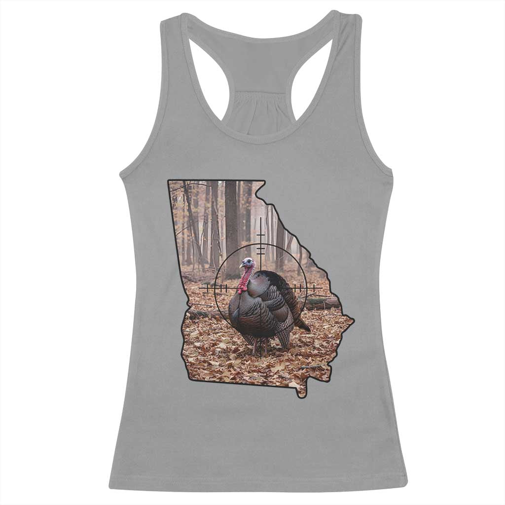 Georgia Turkey Hunting Racerback Tank Top Camo American Flag Hunter Gift - Wonder Print Shop