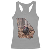 Georgia Turkey Hunting Racerback Tank Top Camo American Flag Hunter Gift - Wonder Print Shop