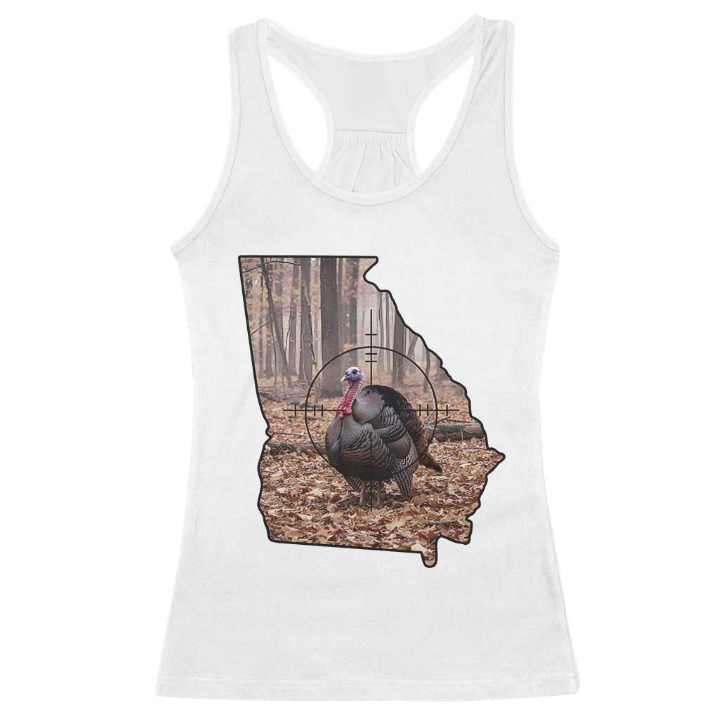 Georgia Turkey Hunting Racerback Tank Top Camo American Flag Hunter Gift - Wonder Print Shop