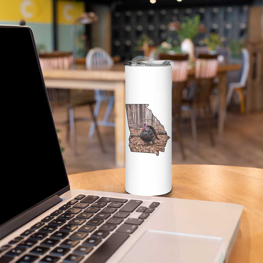 Georgia Turkey Hunting Skinny Tumbler Camo American Flag Hunter Gift - Wonder Print Shop