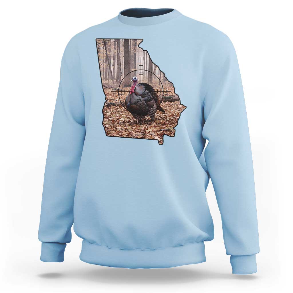Georgia Turkey Hunting Sweatshirt Camo American Flag Hunter Gift - Wonder Print Shop