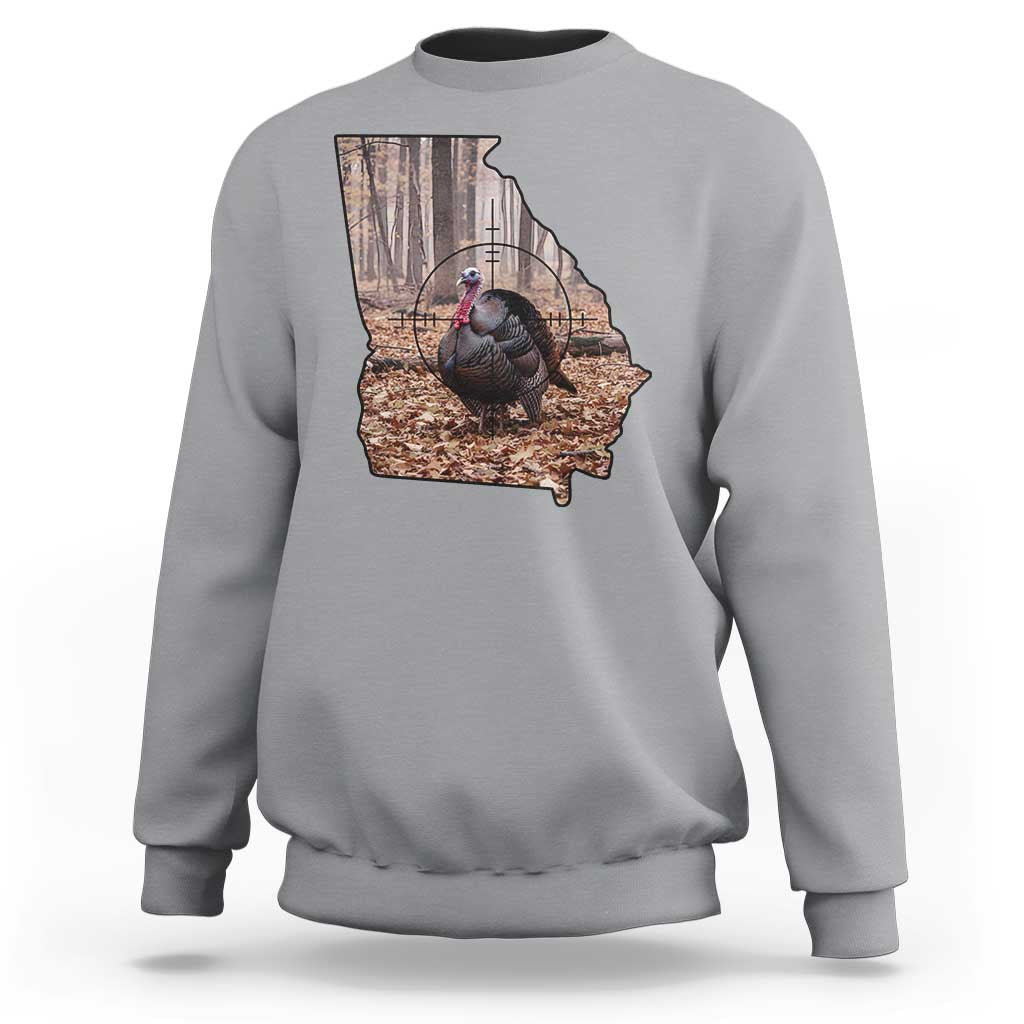 Georgia Turkey Hunting Sweatshirt Camo American Flag Hunter Gift - Wonder Print Shop