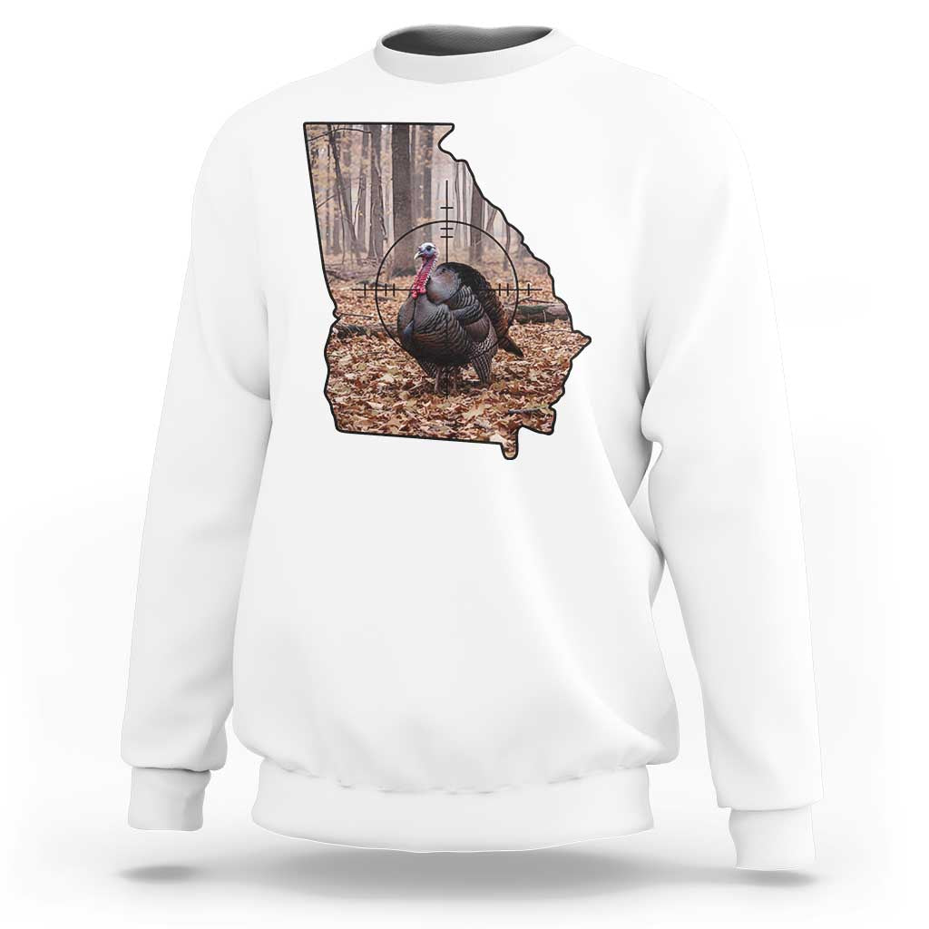 Georgia Turkey Hunting Sweatshirt Camo American Flag Hunter Gift - Wonder Print Shop